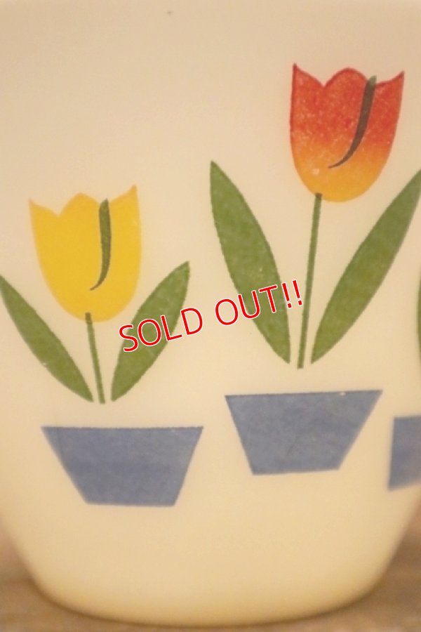 画像3: kt-230809-05 Fire-King / 1950's Ivory Tulip Grease Jar