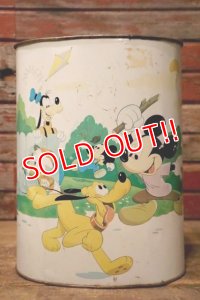 ct-240605-24 Walt Disney Character's 1970's Tin Trash Can