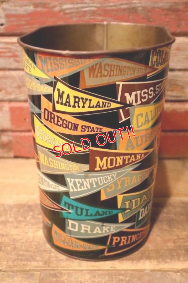 画像3: dp-240611-11 HARVELL 1950's-1960's College Pennant Trash Can