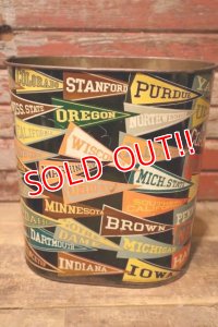 dp-240611-11 HARVELL 1950's-1960's College Pennant Trash Can