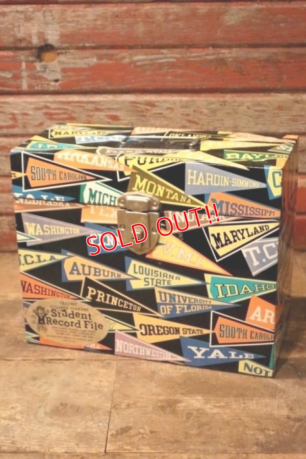 画像1: dp-240814-22 1950's-1960's College Pennant Student Record File Box