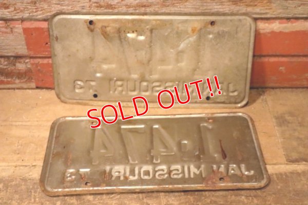 画像7: dp-230601-21 License Plate 1973 MISSOURI "1-474" Set