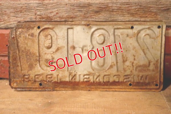 画像7: dp-230601-21 License Plate 1938 WISCONSIN "278-197"