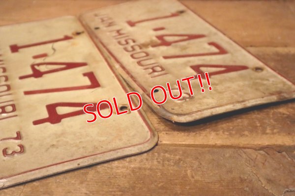 画像6: dp-230601-21 License Plate 1973 MISSOURI "1-474" Set