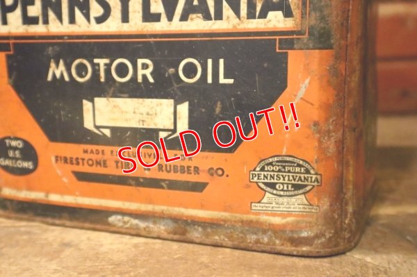 画像5: dp-240911-59 Firestone 1940's 100% PURE PENNSYLVANIA MOTOR OIL TWO U.S. GALLONS CAN