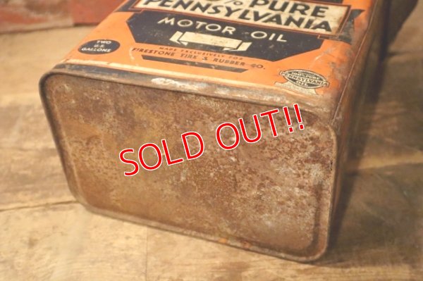 画像10: dp-240911-59 Firestone 1940's 100% PURE PENNSYLVANIA MOTOR OIL TWO U.S. GALLONS CAN