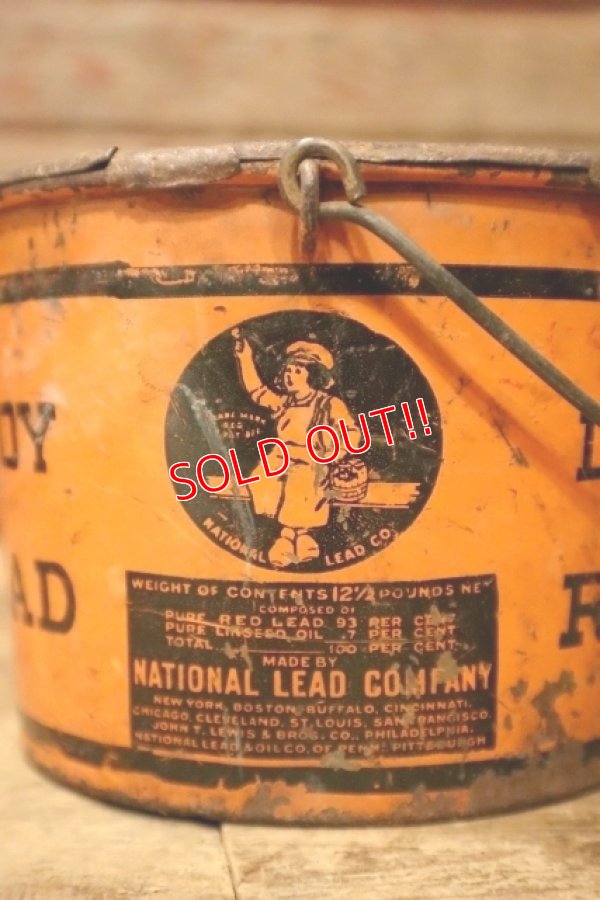 画像3: dp-240911-79 Dutch Boy / 1940's-1950's RED LEAD 12 1/2 POUNDS Bucket