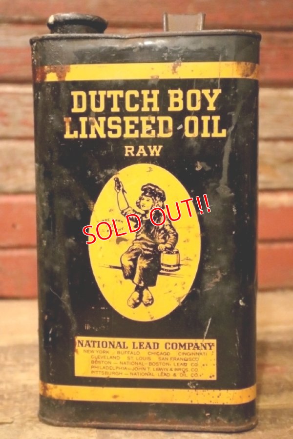 画像3: dp-240911-84 Dutch Boy / 1940's LINSEED OIL 7 1/2 LBS. Can