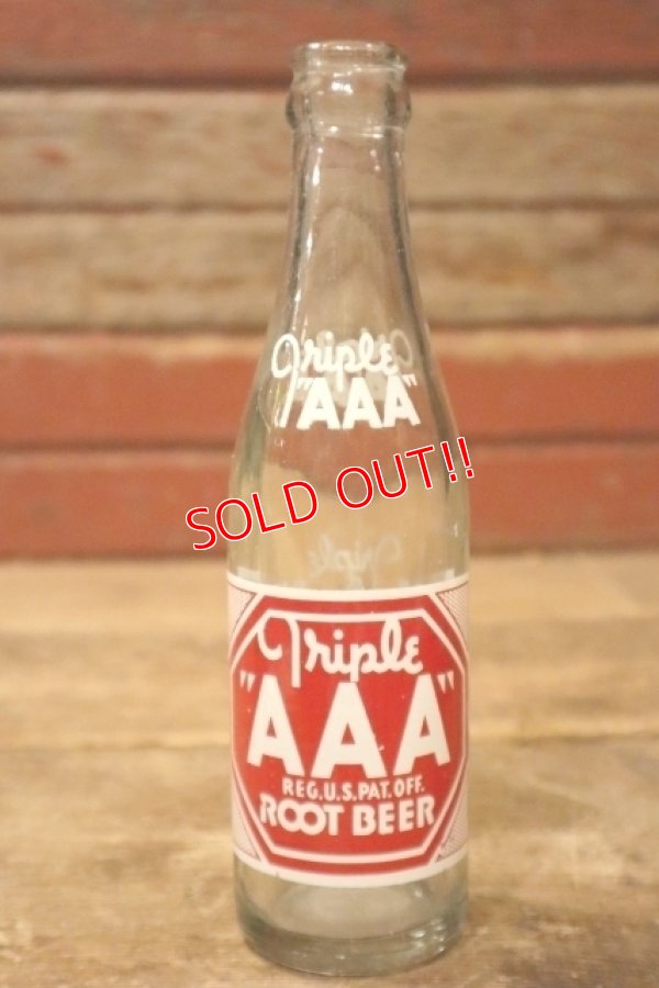 画像1: dk-017 Triple "AAA" ROOT BEER / 1960's 6 1/2 FL. OZ. Bottle