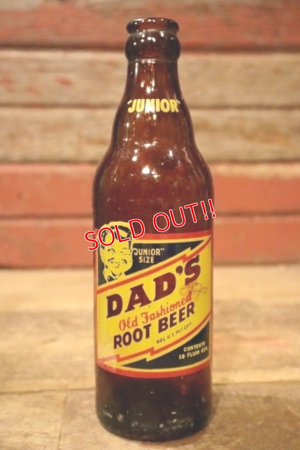 画像1: dk-006 DAD'S ROOT BEER / 1940's "JUNIOR" SIZE 10 FL.OZ. Bottle