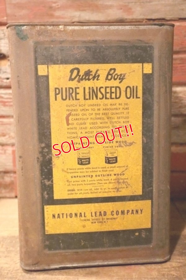画像5: dp-240911-55 Dutch Boy / 1960's PURE LINSEED OIL 38 POUNDS CAN