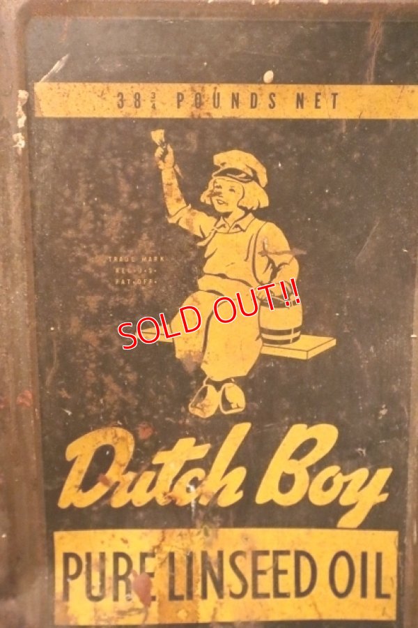 画像2: dp-240911-55 Dutch Boy / 1960's PURE LINSEED OIL 38 POUNDS CAN
