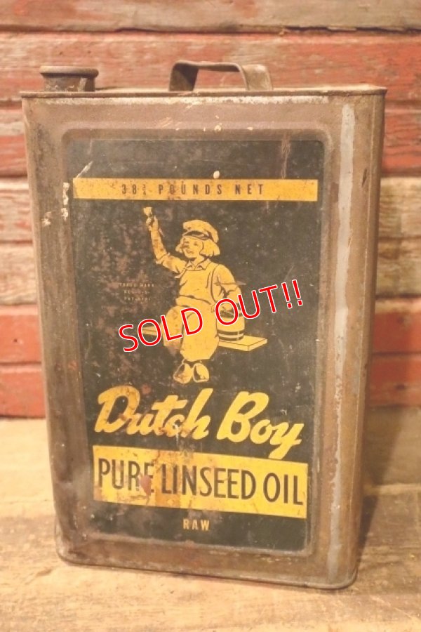 画像1: dp-240911-55 Dutch Boy / 1960's PURE LINSEED OIL 38 POUNDS CAN