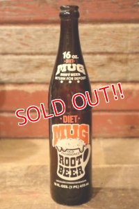 dk-051 DIET MUG ROOT BEER / 1980's 16 FL.OZ Bottle