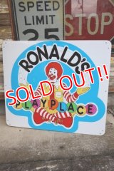 dp-240911-40 ※店頭ピックアップのみ McDonald's 1989 RONALD'S PLAYPLACE Sign