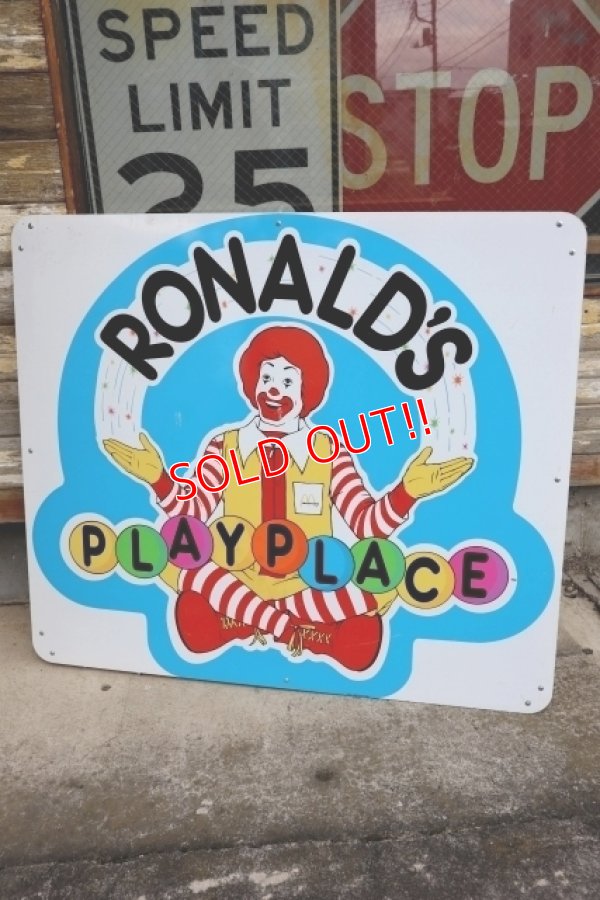 画像1: dp-240911-40 ※店頭ピックアップのみ McDonald's 1989 RONALD'S PLAYPLACE Sign