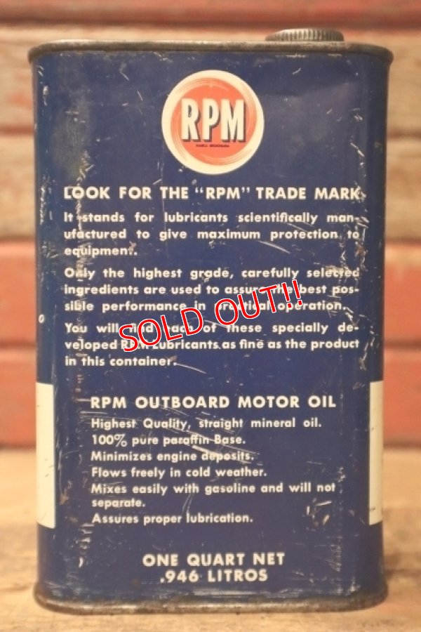画像5: dp-241027-17 RPM / OUTBOARD MOTOR OIL SAE 40 One U.S. QUART Can