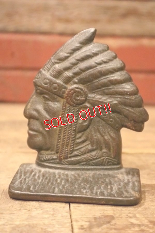 画像1: dp-241008-06 Indian Head Bookend