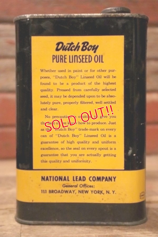 画像3: dp-241027-15 Dutch Boy Paint 1950's-1960's PURE LINSEED OIL One Quart Can