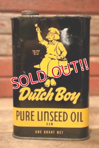 dp-241027-15 Dutch Boy Paint 1950's-1960's PURE LINSEED OIL One Quart Can