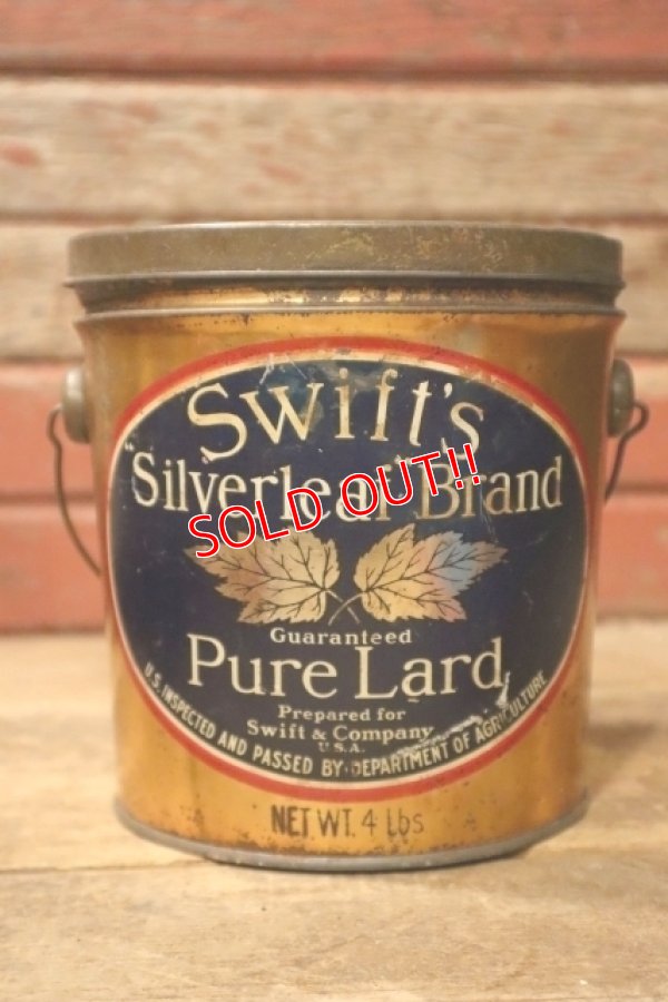 画像1: dp-241106-22 Swift's "Silverleaf" Brand 1940's Pure Lard Can