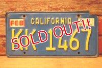 dp-241106-30 License Plate 1980's CALIFORNIA "KK 1467"