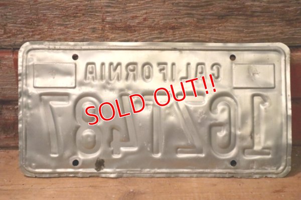 画像6: dp-241106-31 License Plate 1980's CALIFORNIA "1GZT487"