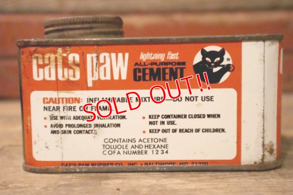 画像3: dp-241106-15 CAT'S PAW RUBBER CO., INC. 1960's ALL-PURPOSE CEMENT CAN