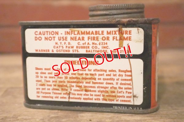 画像4: dp-241106-15 CAT'S PAW RUBBER CO., INC. 1960's ALL-PURPOSE CEMENT CAN