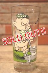 gs-241106-08 Porky Pig & Petunia Pig / PEPSI 1976 Collector Series Glass