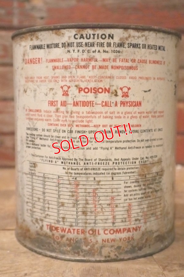 画像4: dp-241225-06 TIDEWATER OIL COMPANY / FLYING A ANTI-FREEZE 1960's- 4 U.S. Quarts Can