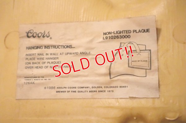 画像11: dp-241230-06 Coors Beer / 1980's Plastic Sign