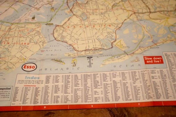 画像8: dp-240605-06 Esso / 1958 Road Map "New York City and vicinity Long Island"