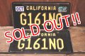 dp-241106-33 License Plate 2020's CALIFORNIA 1960's LEGACY "G161NO" Set