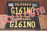 dp-241106-33 License Plate 2020's CALIFORNIA 1960's LEGACY "G161NO" Set