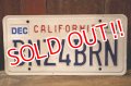 dp-241106-32 License Plate 1990's CALIFORNIA "BZN4BRN"
