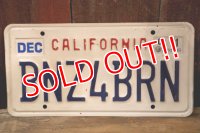 dp-241106-32 License Plate 1990's CALIFORNIA "BZN4BRN"