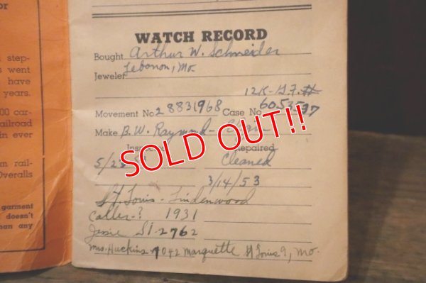 画像4: dp-250205-77 1950's Lee OVERALL TIME BOOK