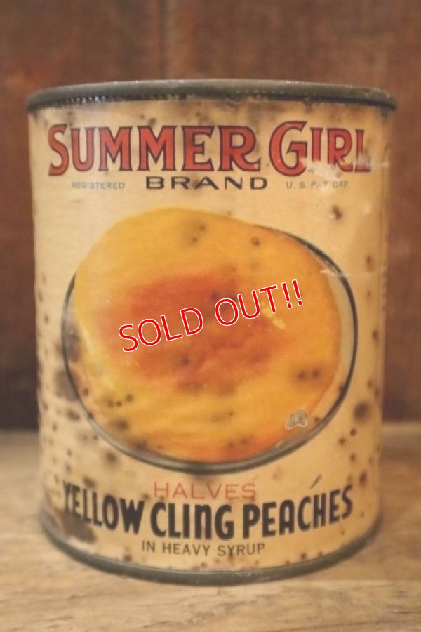 画像3: dp-250205-77 THE H.D. LEE COMPANY SUMMER GIRL BRAND YELLOW CLING PEACHES CAN