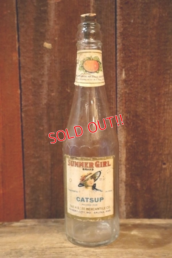 画像1: dp-250205-77 THE H.D. LEE MERCANTILE CO. SUMMER GIRL BRAND CATSUP BOTTLE
