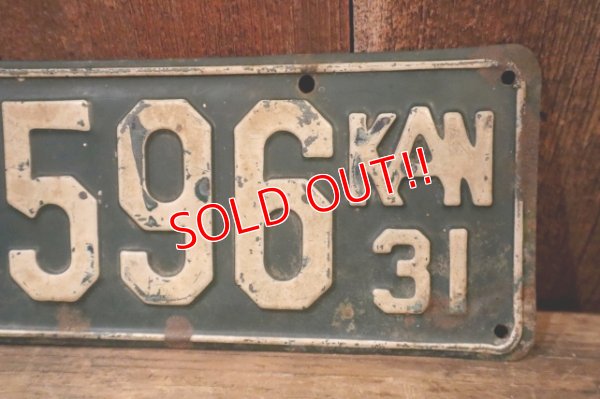 画像3: dp-250205-21 License Plate 1931 KANSAS "28-2596"