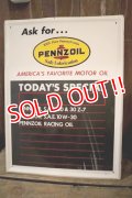 dp-250205-61 PENNZOIL 1970's Menu Board Metal Sign