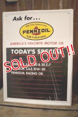 dp-250205-61 PENNZOIL 1970's Menu Board Metal Sign