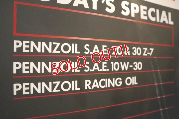 画像5: dp-250205-61 PENNZOIL 1970's Menu Board Metal Sign