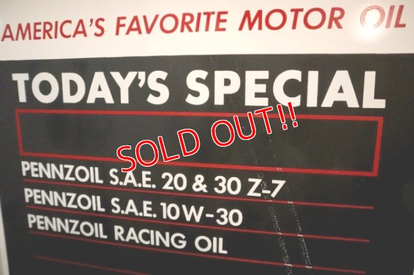 画像4: dp-250205-61 PENNZOIL 1970's Menu Board Metal Sign