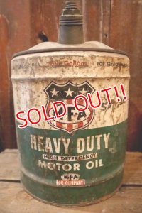 dp-250205-70 M・F・A  MOTOR OIL 1950's-1960's 5 U.S. GALLONS CAN