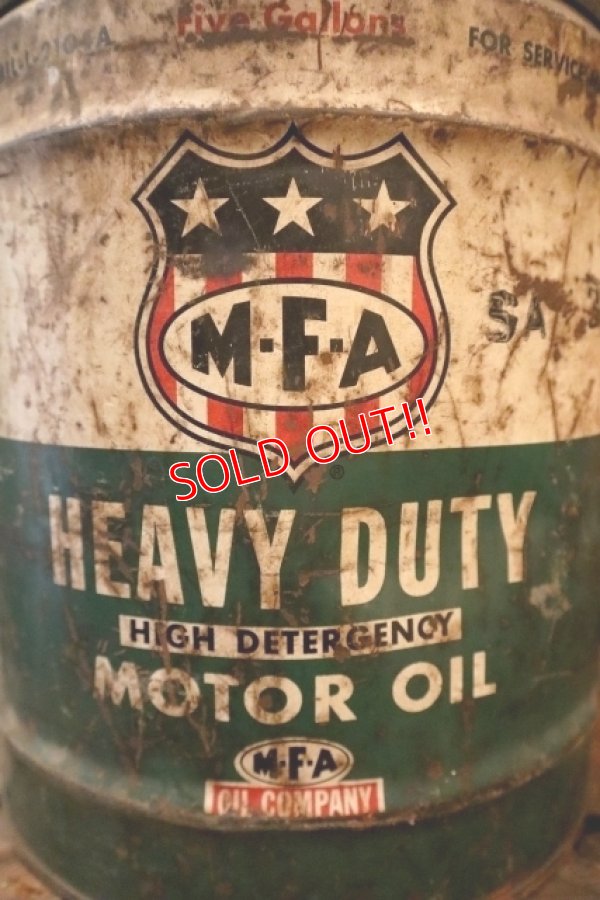 画像2: dp-250205-70 M・F・A  MOTOR OIL 1950's-1960's 5 U.S. GALLONS CAN