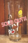 gs-250205-12 Sylvester & Tweety / PEPSI 1976 Collector Series Glass (プリントロスあり)