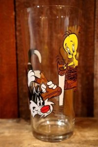 gs-250205-12 Sylvester & Tweety / PEPSI 1976 Collector Series Glass (プリントロスあり)