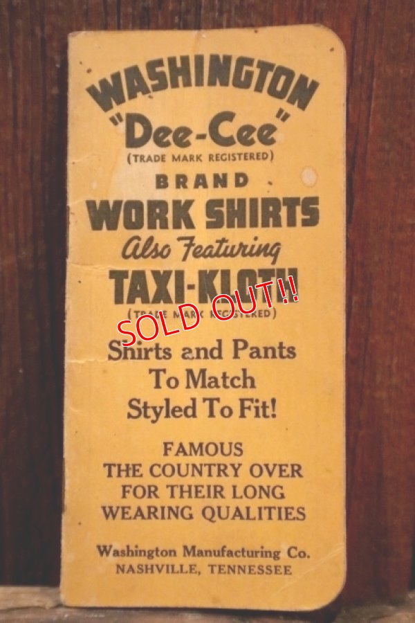 画像3: dp-250205-104 WASHINGTON "Dee-Cee" 1940's MEMO & CALENDAR